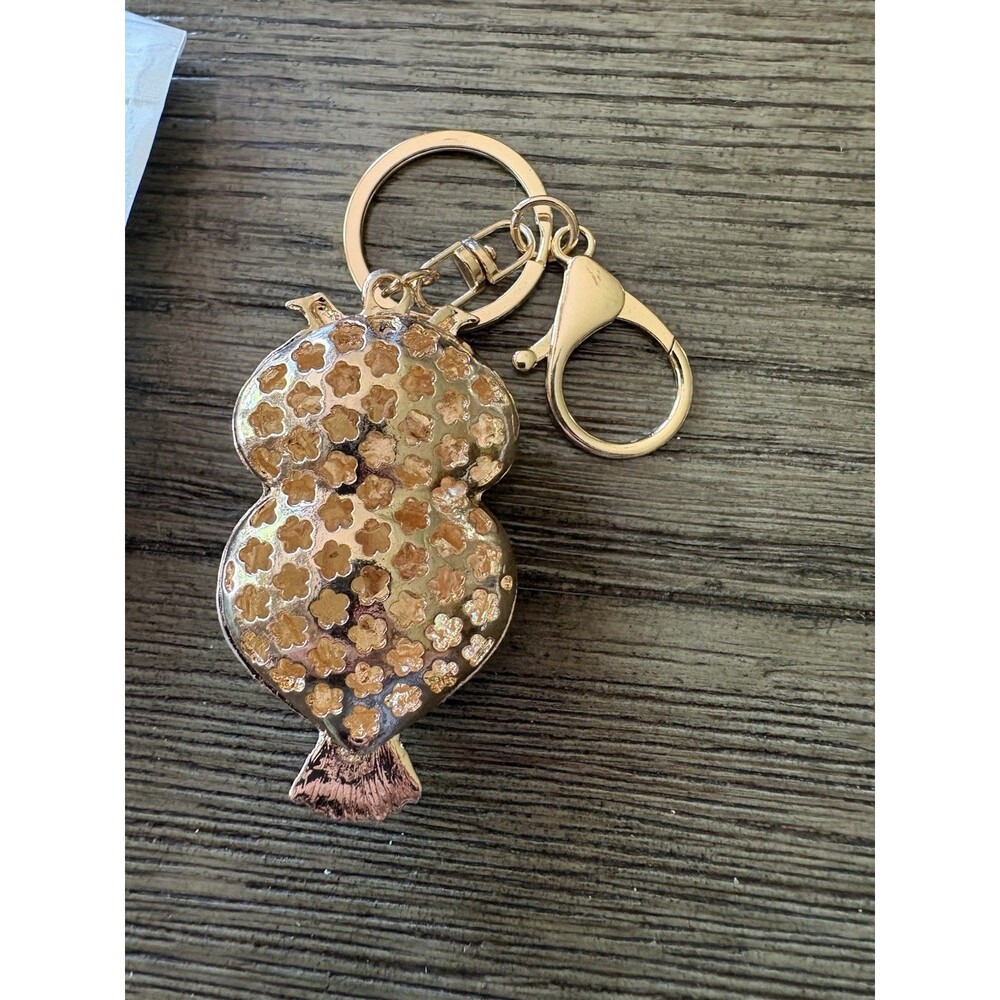 Owl White Gem Key Chain Bag Charm Purse Charm New In Package Gold Tone - Picture 2 of 2